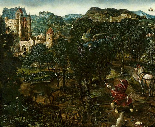 Paysage avec saint Hubert., 1501, Henri Bles