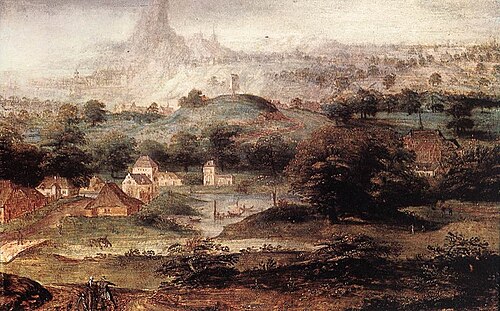 Landscape with the Dismissal of Hagar, 1550, Henri Bles