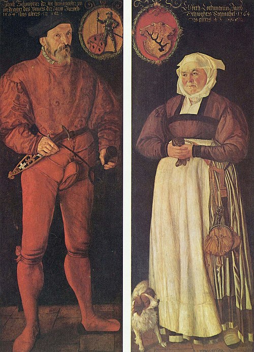 Pendant portraits of Jacob and Elsbeth Schwytzer, 1564, Tobias Stimmer