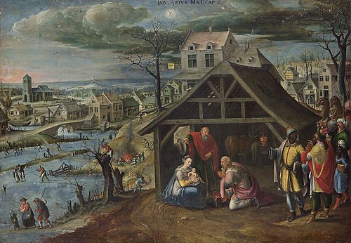 Adoration of the Magi (January), 1585, Marten van Valckenborch