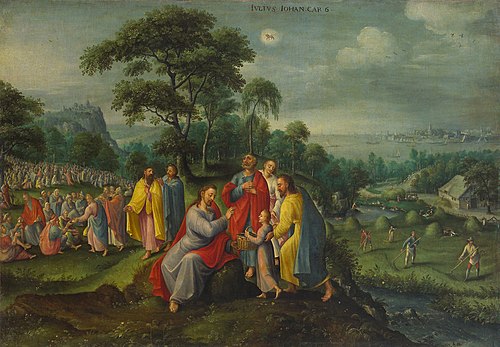 Feeding the Five Thousand (July), 1585, Marten van Valckenborch