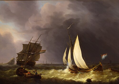 Zeegezicht bij opkomende storm, 1809, Martinus Schouman