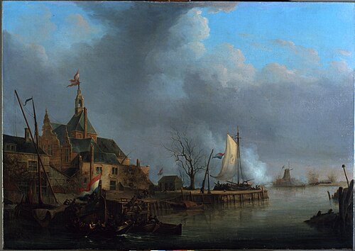 De beschieting van Dordrecht door de Fransen (24-11-1813), 1815, Martinus Schouman