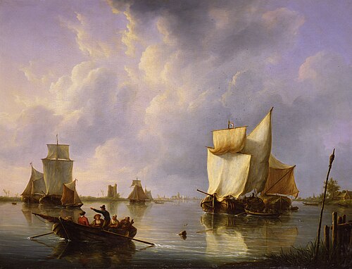 Riviergezicht bij Dordrecht met op de achtergrond het Huis te Merwede, , Martinus Schouman