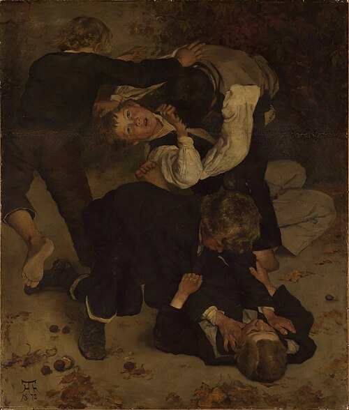 Raufende Buben, 1872, Hans Thoma