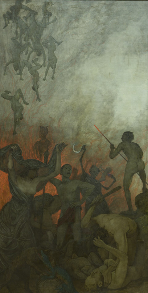 Ostertriptychon: Die Hölle, 1907, Hans Thoma