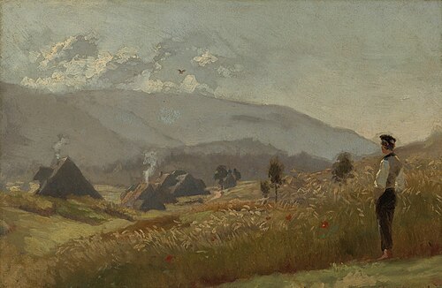 Young farmer at the grain field, 1862, Hans Thoma
