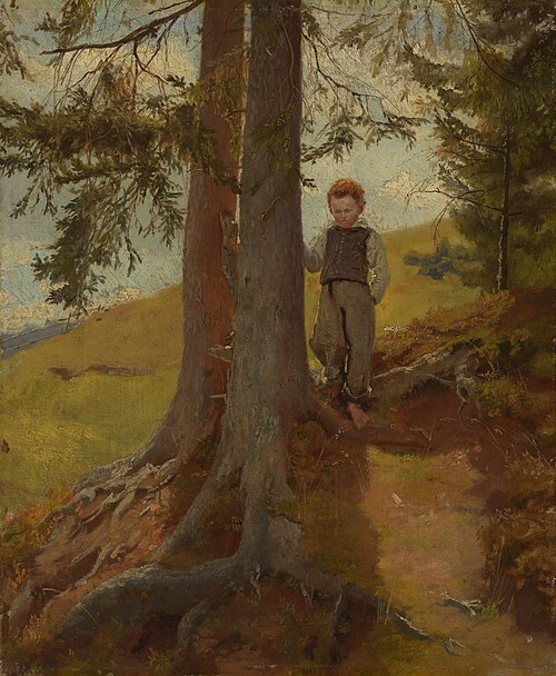 Bauernjunge am Waldrand, 1862, Hans Thoma