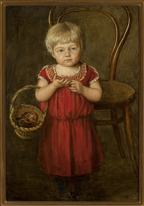 Portrait of Ela with a basket, 1883, Hans Thoma