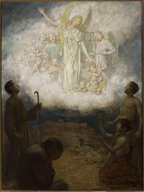 Annunciation to the Shepherds, 1906, Hans Thoma