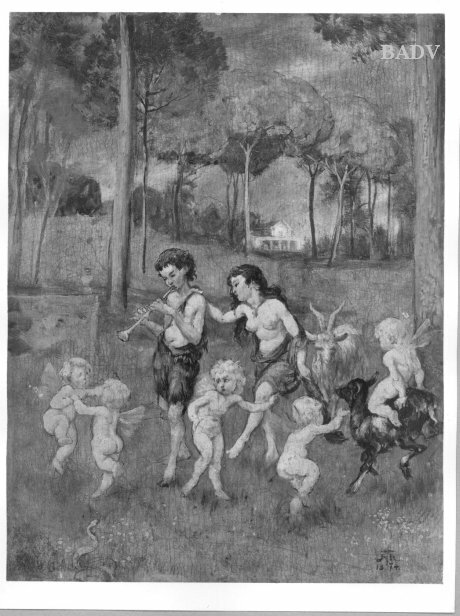 Dance of Faun + puttos, 1874, Hans Thoma