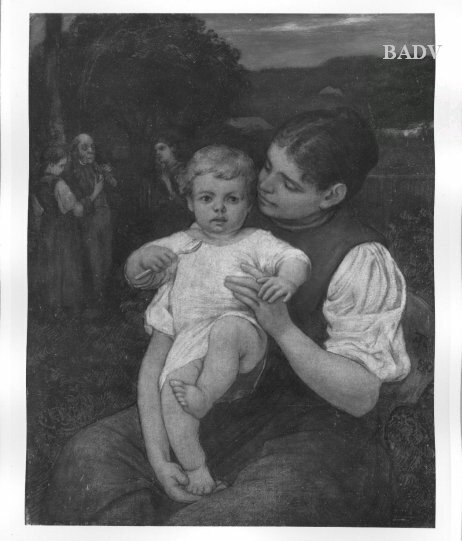 young woman with child, 1880, Hans Thoma