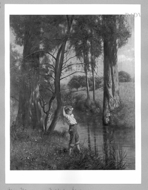 Knabe am Bach, 1880, Hans Thoma