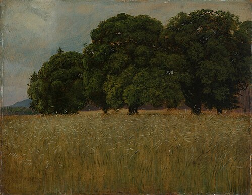 Grain field with deciduous trees, 1880, Hans Thoma