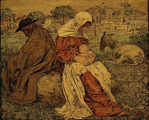 Le Repos pendant la fuite en Égypte, 1915, Hans Thoma