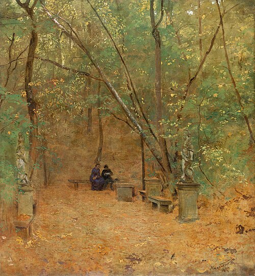In the park of Mainberg Castle near Schweinfurt, 1874, Hans Thoma