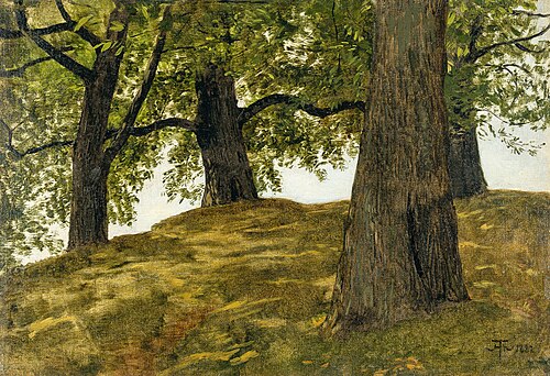 Chestnut grove in morning light, 1882, Hans Thoma