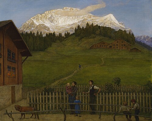Evening in Switzerland II, 1916, Hans Thoma