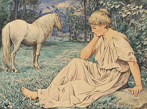 Contemplation, 1891, Hans Thoma