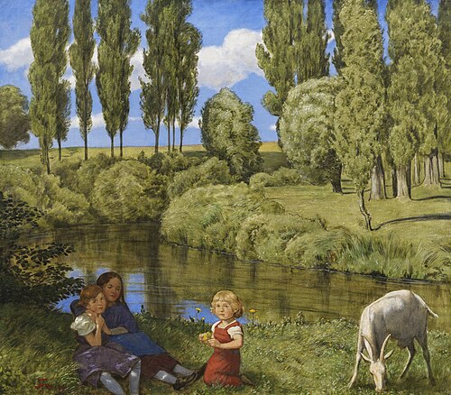 At the silent Stream, 1901, Hans Thoma