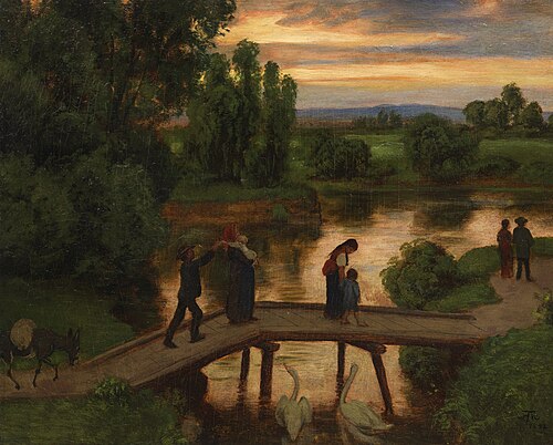 The Bridge (Summer Evening), 1892, Hans Thoma