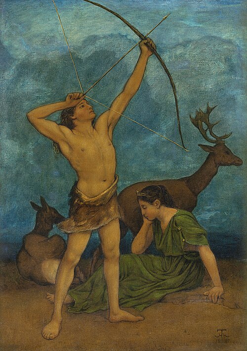 Apollo and Diana, 1887, Hans Thoma