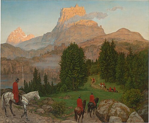 Castle of the Holy Grail, 1899, Hans Thoma