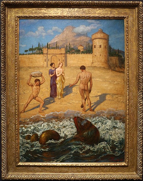 Hercules delivering Hesione, 1890, Hans Thoma