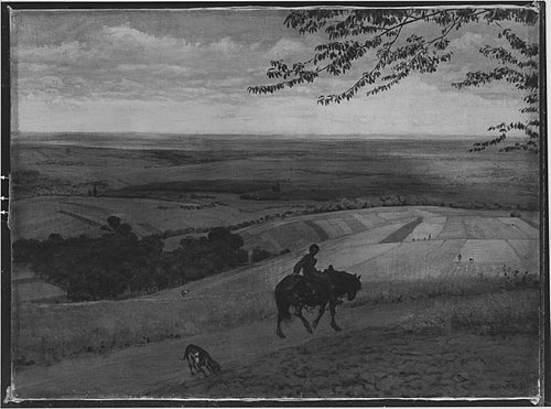 Taunuslandschaft mit Reiter, 1881, Hans Thoma