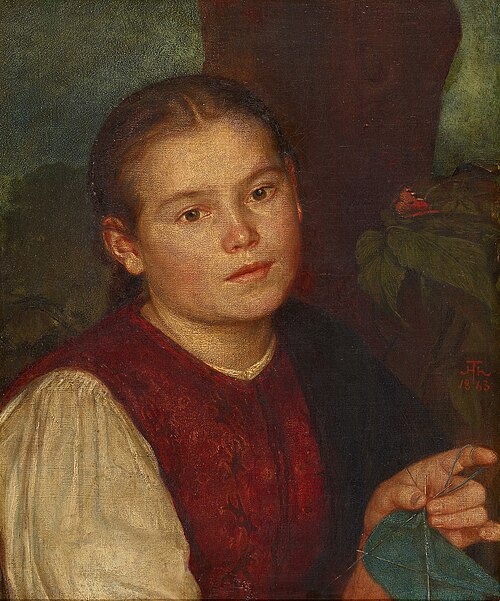 Portrait of the Artist’s Sister Agathe, 1863, Hans Thoma