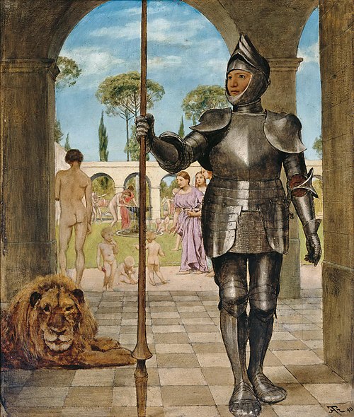 Guardian in front of the Garden of Love, 1890, Hans Thoma