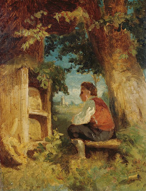 The bee friend, 1863, Hans Thoma