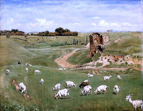Herd of Goats in Campania, 1880, Hans Thoma