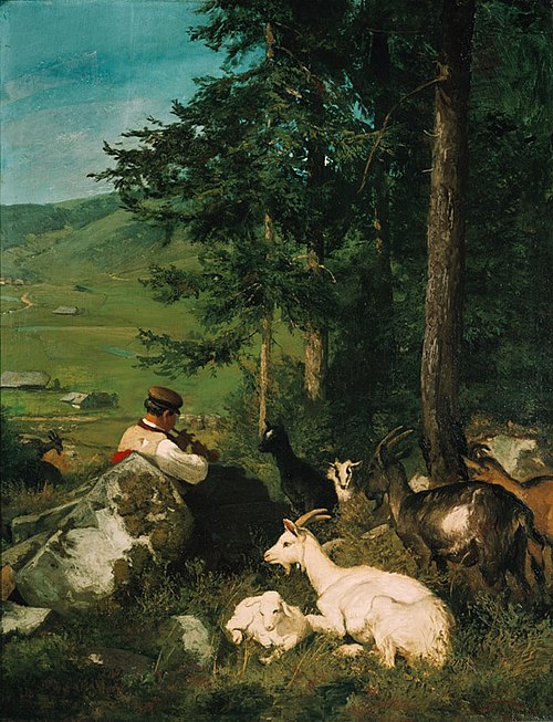 The Shepherd with goat, 1869, Hans Thoma
