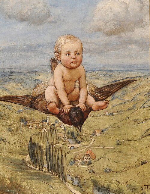 Riding on a Bird, 1885, Hans Thoma