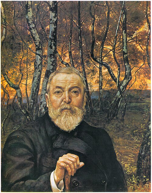 Self-Portrait in front of a Birch Forest, 1899, Hans Thoma