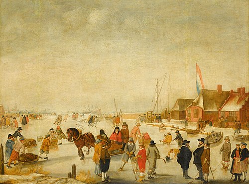 Amusement sur la glace, 1655, Barend Avercamp