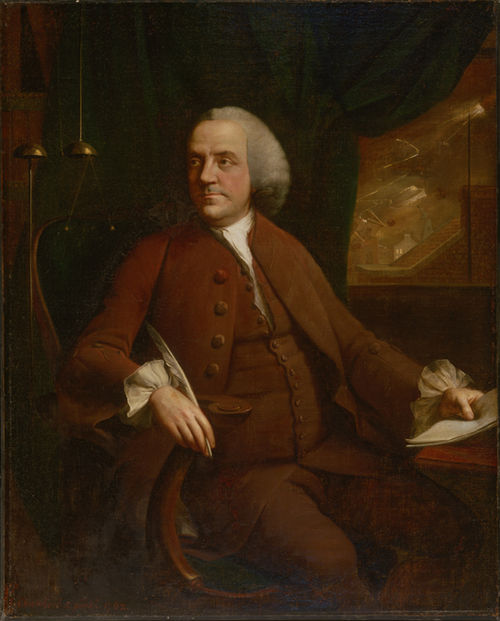 Benjamin Franklin, 1762, Mason, the elder Chamberlin