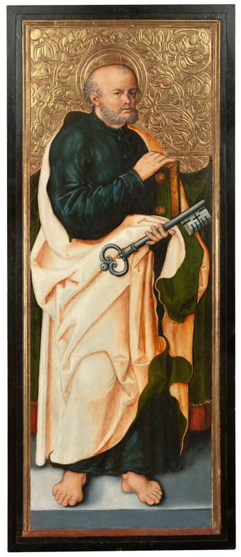 Altarpiece of St Barbara in the Cistercian Monastery in Osek [left wing]: St Peter [recto], St Roche, , Master IW