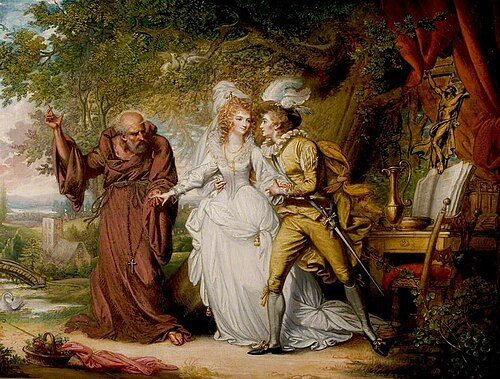 'Romeo and Juliet', Act II, Scene 4, Romeo and Juliet with Friar Lawrence, 1805, Mather Brown