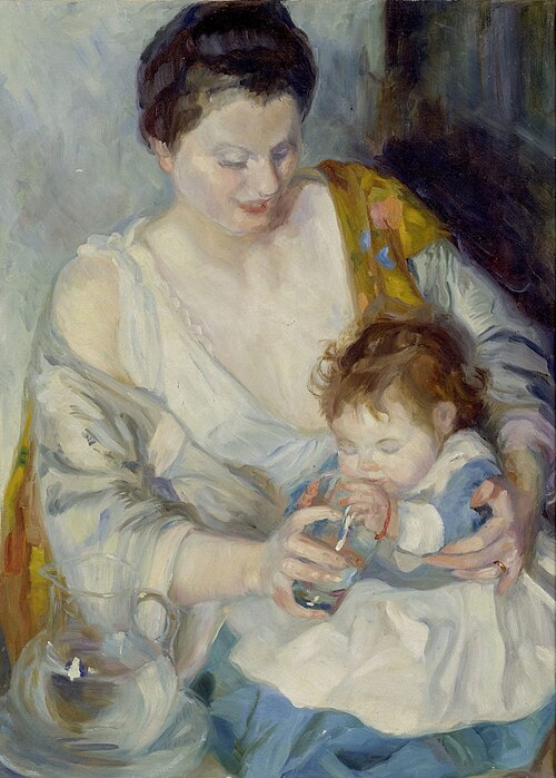 Bildnis Mutter mit Kind., 1925, Armando Spadini
