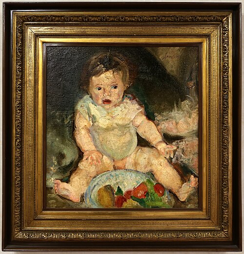 bambina col piatto di frutta, 1913, Armando Spadini