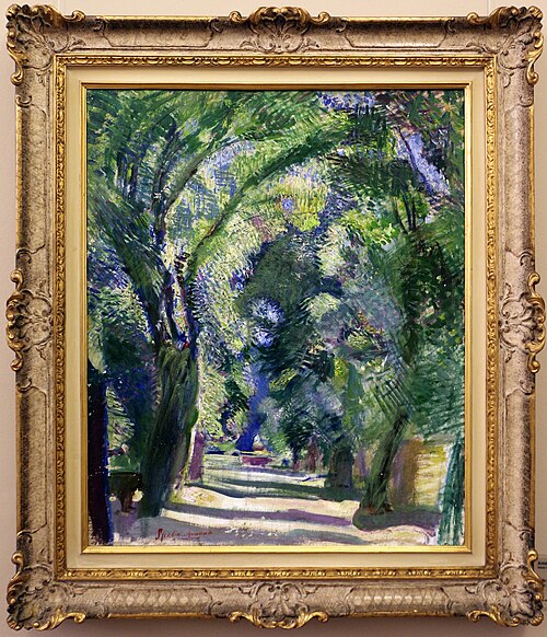 viale a villa borghese, 1912, Armando Spadini