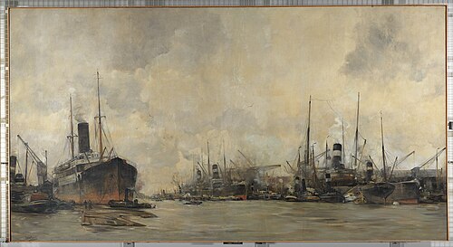 View of the harbour of Amsterdam, 1913, Hobbe Smith