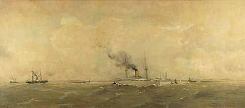 Gezicht op de pieren bij IJmuiden naar het oosten, 1913, Hobbe Smith