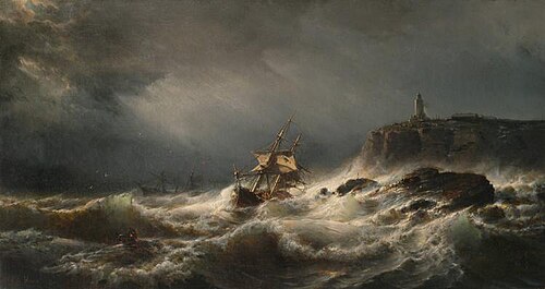 Wreck on the Isle of Jersey, 1862, Mauritz de Haas