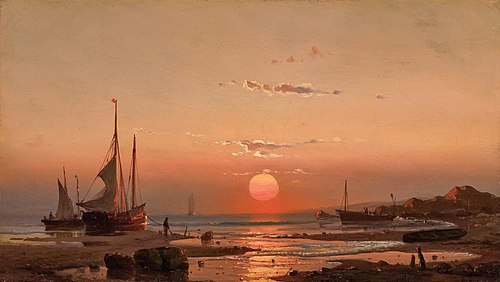Ships at Sunset, , Mauritz de Haas
