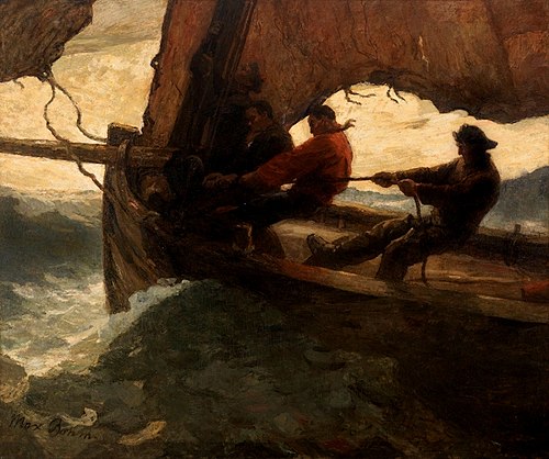 Fishermen in a Stormy Sea, 1898, Max Bohm