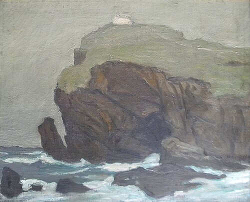Untitled (Lighthouse on Rocky Cliff), , Max Bohm