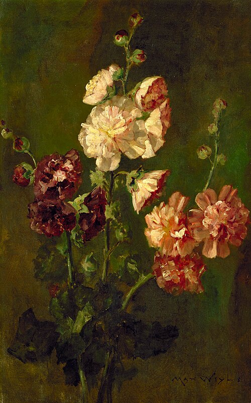 Hollyhocks, 1881, Max Weyl